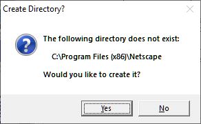 "Create install directory?" prompt