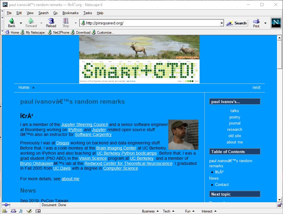 pirsquared.org using Netscape 6